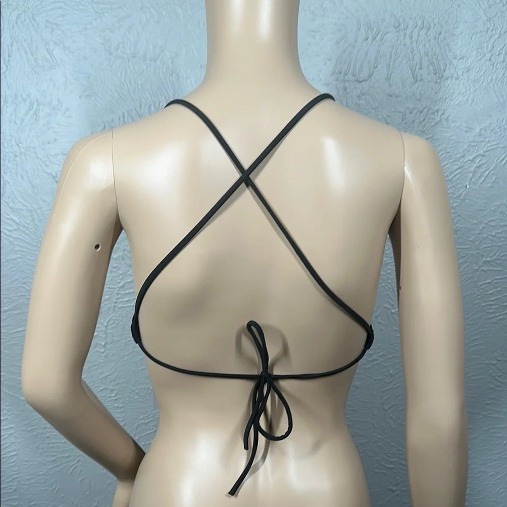 TOBI Black Triangle Cross Back Bikini Top Women's Size Medium